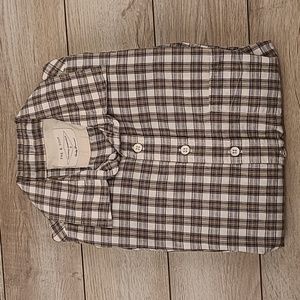 RAG & BONE‎ Tailored Workwear Green Beige Plaid Cotton Sz S Button Down Shirt
